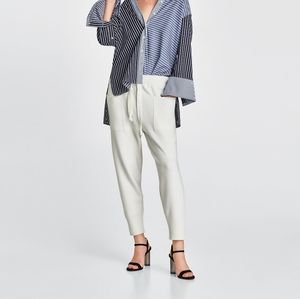 ZARA jogging style trousers white